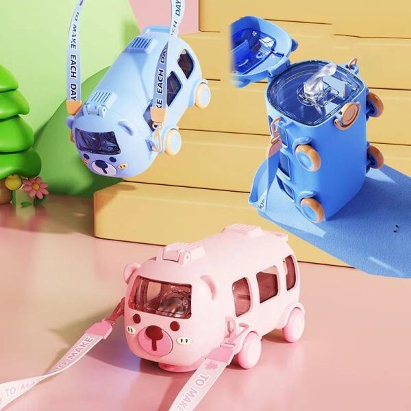 Kids Cute Bear Baby Bus Tritan Water Bottle CKD 