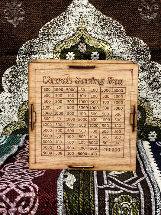 AZADI DEAL: 2 Umrah Saving Boxes + Free Prayer Mat Gift